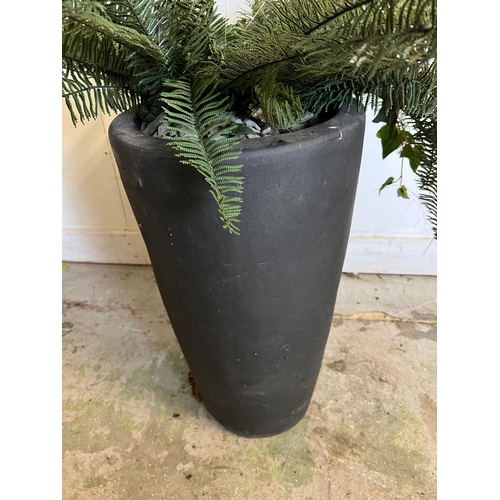 345 - A slate style tapering pot (H60cm Dia35cm)