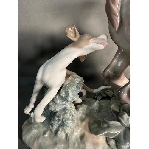 391 - A selection of AF porcelain figures to include Lladro Playful horse no 4597, Fierce pursuit deer and... 