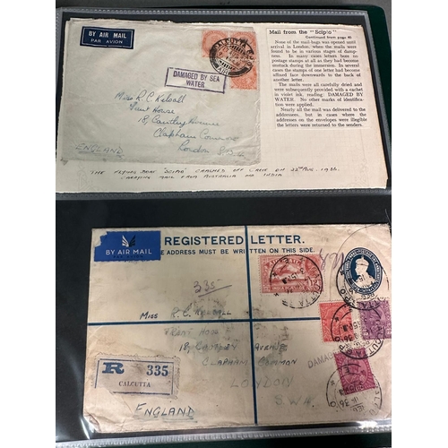 459 - An album of various stamp issues, first day covers, including 'crash covers'from a Lahore air mail p... 