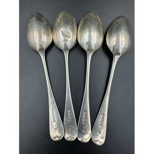 472 - Four Victorian silver teaspoons,hallmarked for London 1883 by Holland, Son & Slater