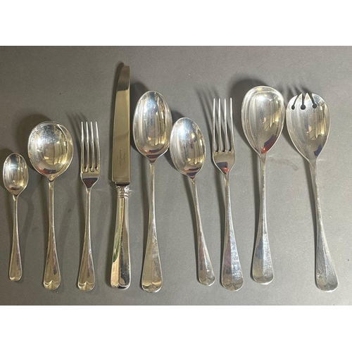 476 - A Mappin and Webb silver canteen of twelve place settings of cutlery to include. Table Knife, Fork a... 