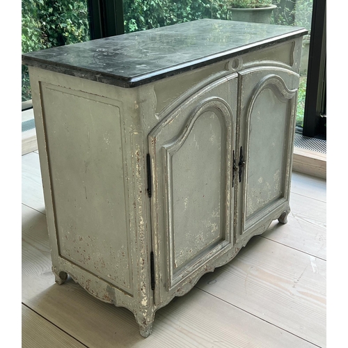 55 - A French style side cabinet with marble top (H87cm W100cm D50cm)