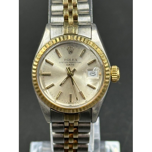 688 - Vintage Rolex lady date steel and 18ct gold wristwatch. 26mm case. Jubilee strap. Automatic movement... 