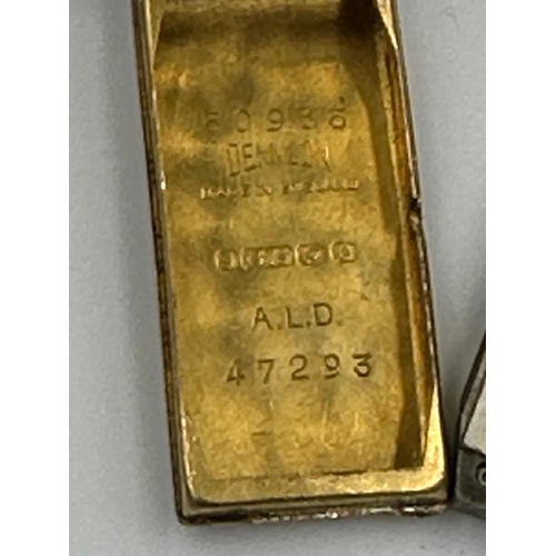 694 - 9ct gold watch AF, approximate weight of case without movement 4.5g.