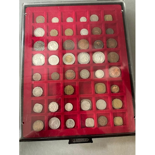 711 - A selection of world coins in seven trays, including Indian, Russian etc.