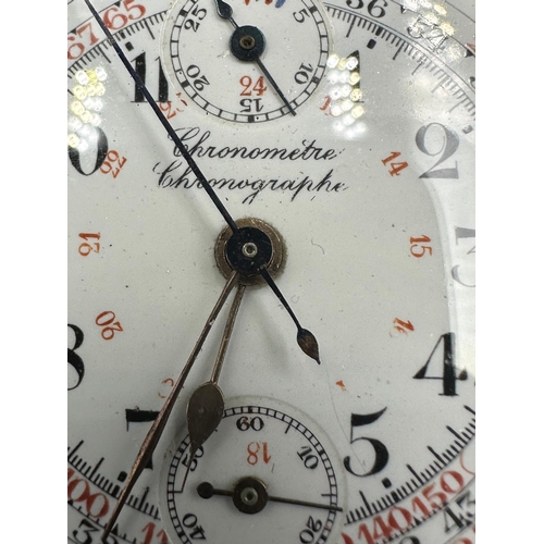 744 - A French gunmetal WWI chronograph, in need of repair, range finder.