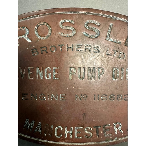 748 - A Crossley Brothers oval bronze advertising plaque 38cm x 23cm