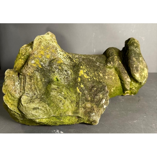 802 - A carved stone fragment of a recumbent lion from St Cross Hospital, Winchester built by Henry of Blo... 