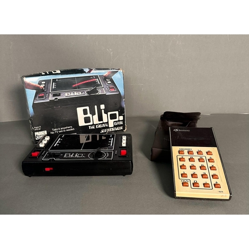 839 - A vintage Blip digital game and a cased Rockwell calculator