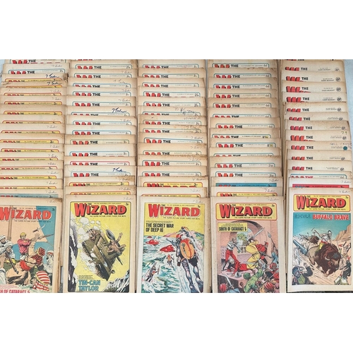 848 - A collection of vintage The Wizard comics including issue 1 and 2