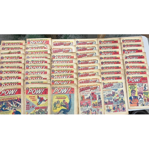 852 - A long continuous run of vintage “POW” comics to include issue 1-3