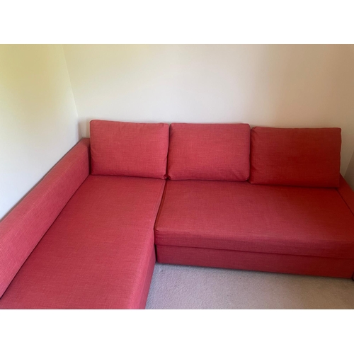 109 - L shape red sofa