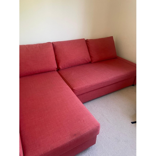 109 - L shape red sofa