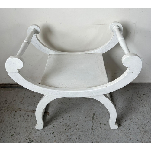 120 - A painted window seat, regency style (H62cm W60cm)