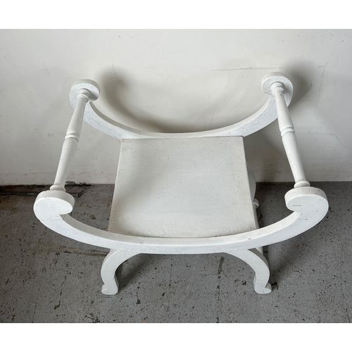 120 - A painted window seat, regency style (H62cm W60cm)