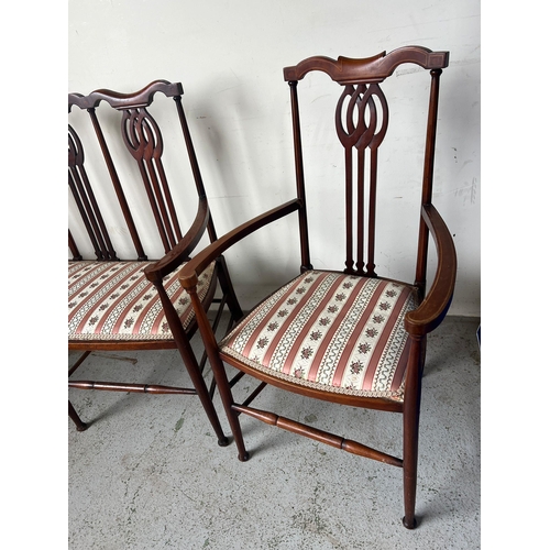 127 - An Edwardian parlour settee and chair