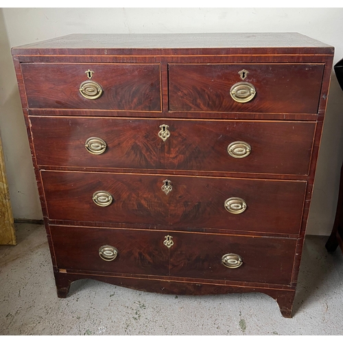 131 - An Edwardian style chest of drawers (H103cm W96cm D50cm)