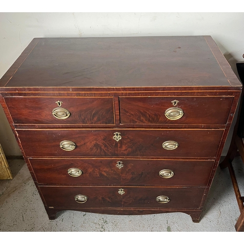 131 - An Edwardian style chest of drawers (H103cm W96cm D50cm)