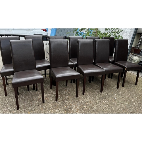 152 - Eleven faux leather dining chairs