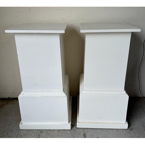 169 - A pair of wooden painted square plinths (H91cm W42cm D42cm)