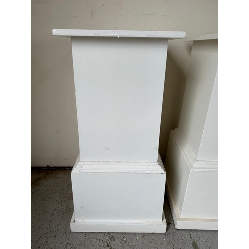 169 - A pair of wooden painted square plinths (H91cm W42cm D42cm)