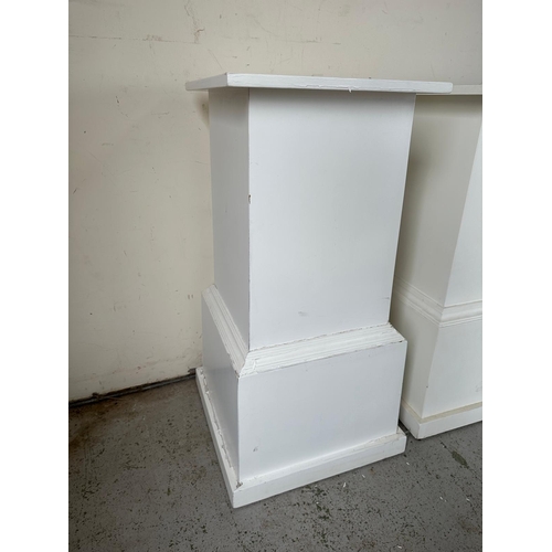 169 - A pair of wooden painted square plinths (H91cm W42cm D42cm)