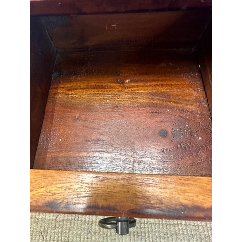 41 - A pair of four drawer Indonesian hardwood bedside table (H62cm W30cm D30cm)