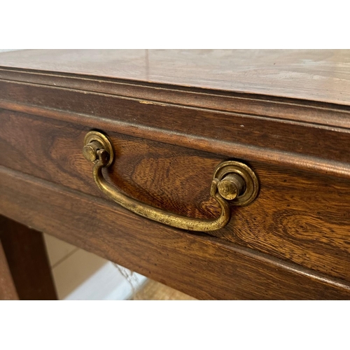 44 - A pair of American hardwood side tables with brass handles and fittings by Lane of Altavista Virgini... 