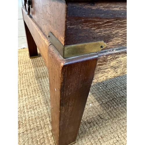 45 - An American hardwood coffee table with brass handles and fittings by Lane of Altavista Virginia (H40... 