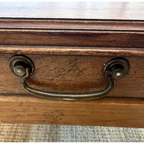 45 - An American hardwood coffee table with brass handles and fittings by Lane of Altavista Virginia (H40... 