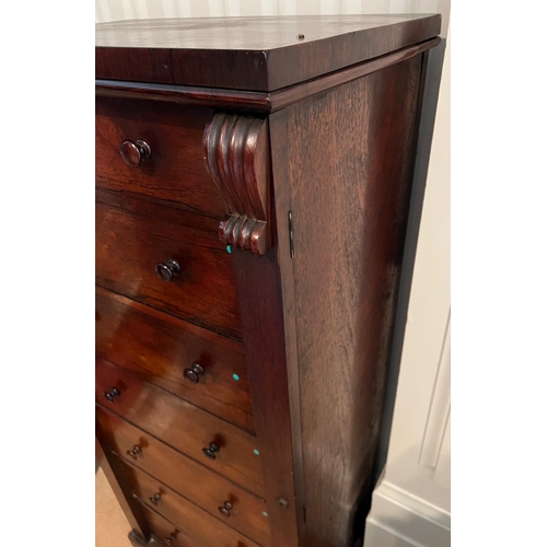 75 - Wellington chest with seven drawers (H126cm W56cm D38cm)