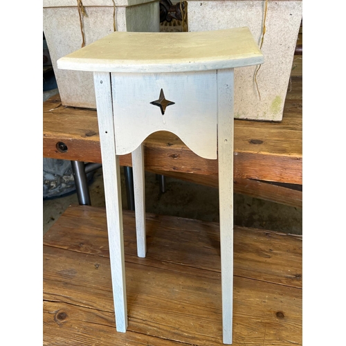 81 - A small side table with star cut out (H60cm SQ27cm)