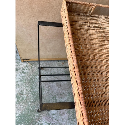 87 - A wicker butler tray on stand