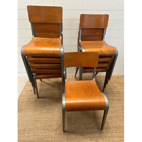 93 - A set of  vintage stacking school chairs