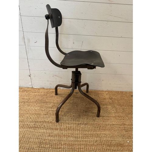 95 - A Mid Century machinist chair by Tan Sad on splayed legs