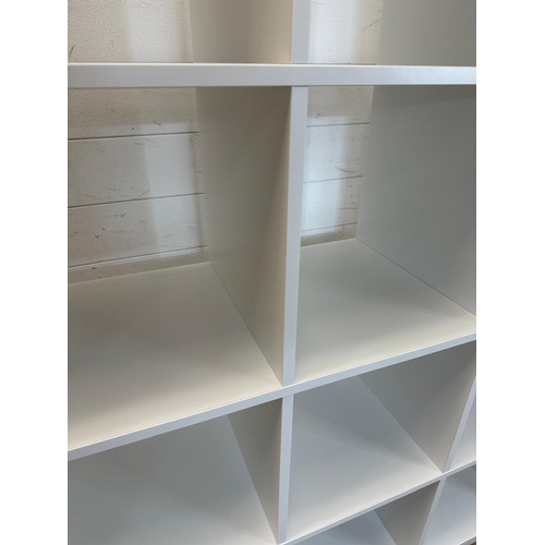 165 - A white Ikea twelve compartment storage unit (H147cm W112cm D40cm)