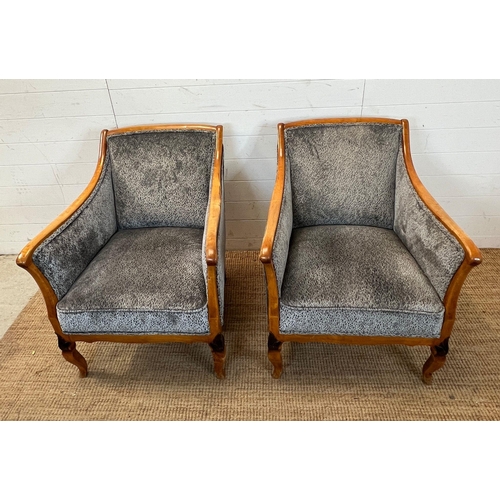 38 - Two Neoclassical style arm chairs (H82cm W68cm D70cm