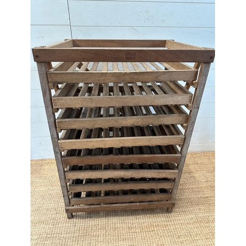 50 - A vintage apple rack with eight drawers (H91cm W62cm D49cm)