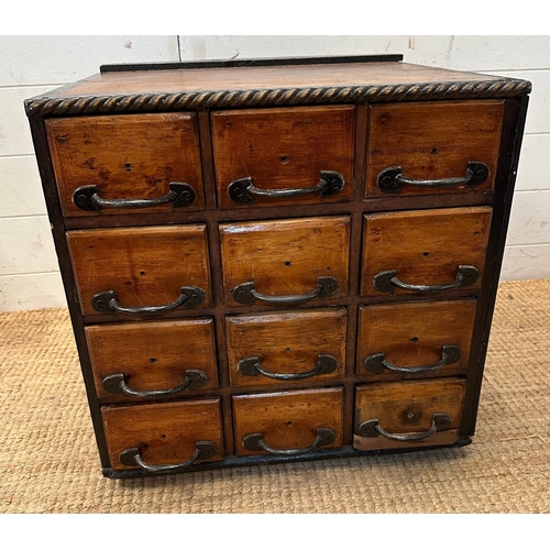 52 - An industrial style bank of drawers (H50cm W52cm D51cm)