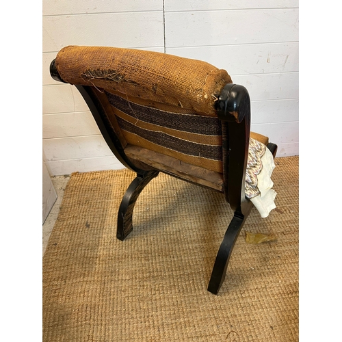 53 - A slipper chair or nursing chair in need of recovering