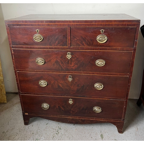 63 - An Edwardian style chest of drawers (H103cm W96cm D50cm)