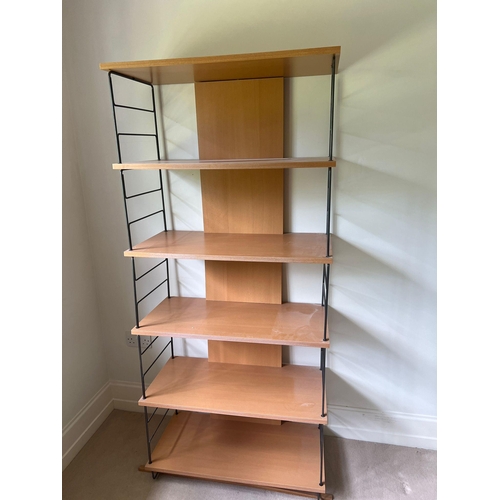 74 - An open bookcase with metal sides (H178cm W81cm D40cm)