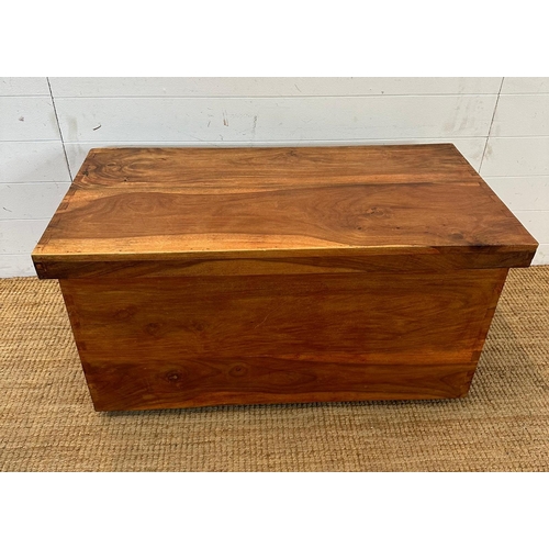 85 - A contemporary hardwood trunk or storage box (H50cm W96cm D48cm)