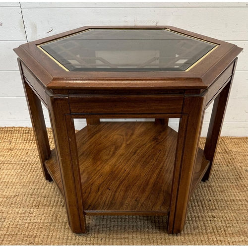 89 - A six sided coffee table with shelf under (H54cm W73cm D73cm)
