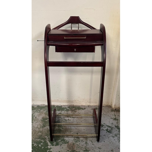 97 - A free standing valet stand with coat hanger, tie pole and storage (H105cm D45cm W45)