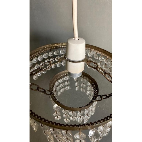 184 - A small single bulb two tier ceiling light