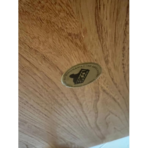 23 - An Ercol Windsor light elm three tier trolly with lipped edges (76cm x 66cm x 42cm)