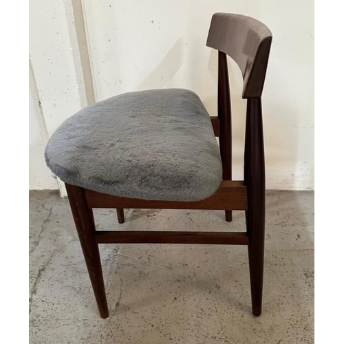 33 - A teak Mid Century occasional chair with Demi Lune upholstered seat (SH40cm)