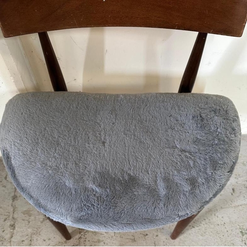 33 - A teak Mid Century occasional chair with Demi Lune upholstered seat (SH40cm)