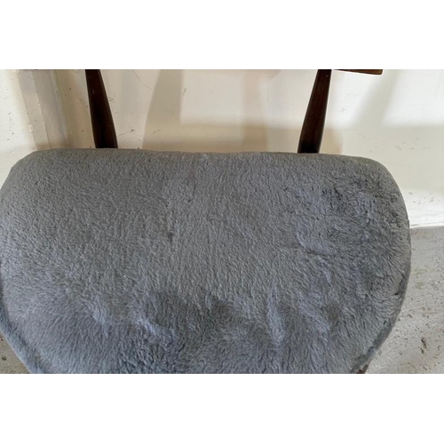 33 - A teak Mid Century occasional chair with Demi Lune upholstered seat (SH40cm)